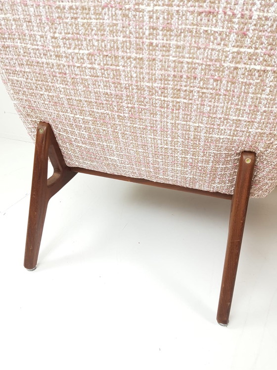 Image 1 of 2 Vintage Bovenkamp Fauteuils Nieuw Gestoffeerd Roze Teak