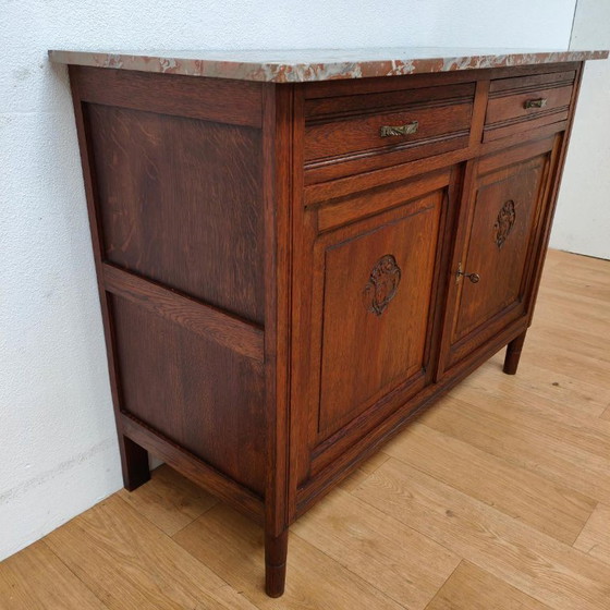 Antiek Vintage Dressoir Ladekast Commode Met Marmer Blad – Marble (photo 6 of 12)