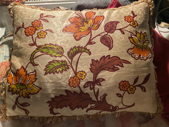 Image 1 of Vintage Seide Daunen Kissen Rarität 