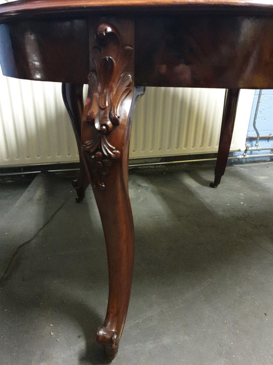 Image 1 of Antiek mahonie coulissen tafel 