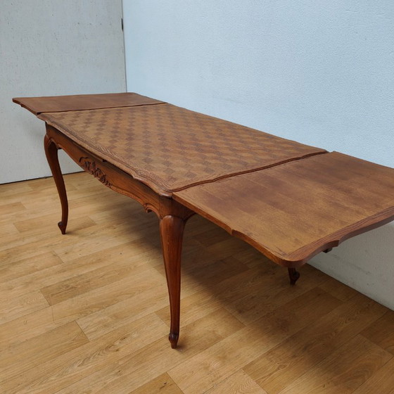Image 1 of Table à manger de campagne vintage, table à manger extensible