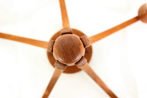 Image 1 of Como nueva Domus Danish Mid Century Teak Chandelier / Lámpara de araña, lámpara de techo de la vendimia