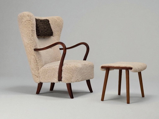 1960s, Danish design by A. Christensen for Slagelse Møbelværk, sheepskin.