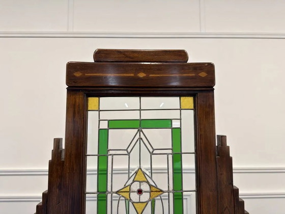 Engels Koloniaal Glas-in-lood Kamerscherm, Kamerschermen, Kristal, Bruin, Chesterfield (foto 7 van 13)
