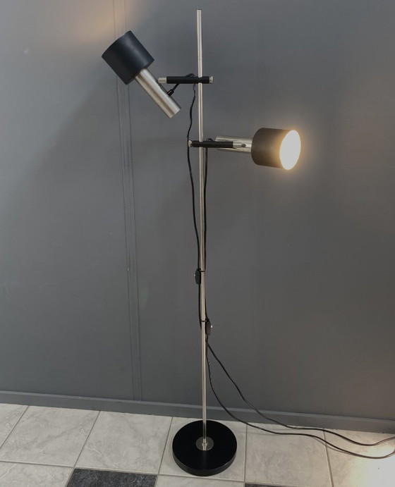 Double Shaded Metal Floorlamp by J. Hoogervorst for Anvia Netherlands – Floor lights, Chrome (photo 13 of 15)