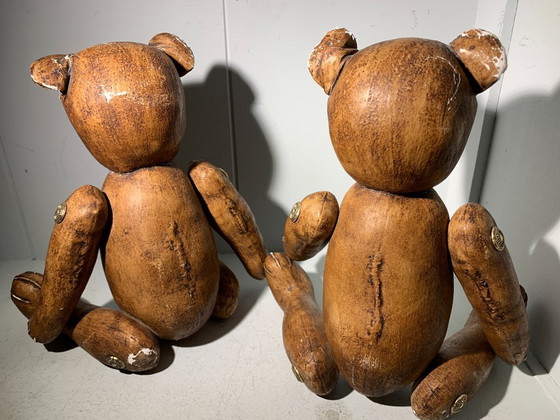 Image 1 of Ours antiques - articulations en laiton - cuir pleine fleur