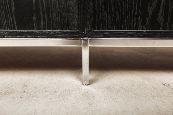 Image 1 of Florence Knoll sideboard in black oak and chrome for Knoll International, 1960s