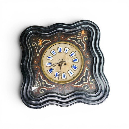 Oeil de boeuf clock / French 19th Century / Napoleon III Inlay Wall Clock