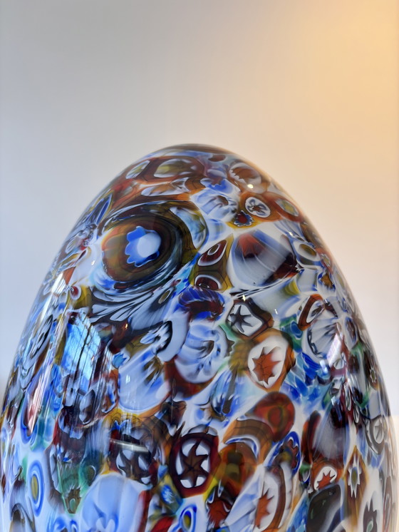 Image 1 of Lampada da tavolo in stile contemporaneo in vetro di Murano veneziano multicolore con murrine Millefiori