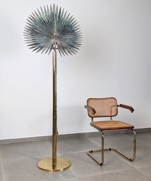 Valenti Fan Palm Bronze and Brass Floor Lamp, 1970s – vloerlampen