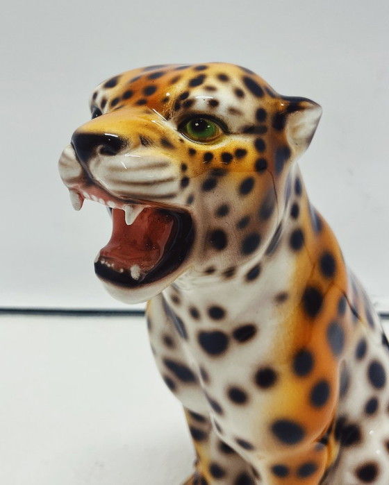 Image 1 of Leopardenskulptur aus Keramik