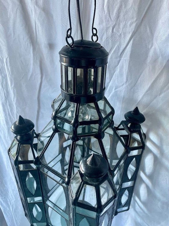 Image 1 of Marokkanische Pendelleuchte aus Glas und Metall