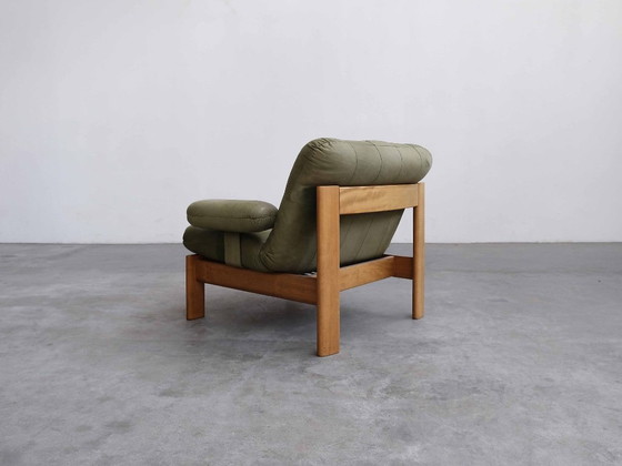 Image 1 of Fauteuil lounge vintage « FJELMAR » en cuir de teck, style milieu du siècle