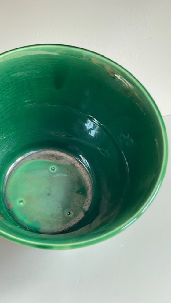 Image 1 of Cache-POT Barbotine GIEN France Vintage