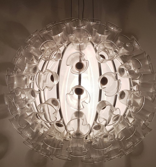 Ceiling Lamp With Glass Flowers