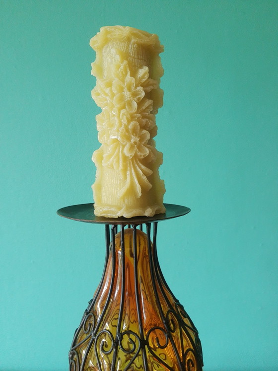 Image 1 of Amazing 60s one-of-a-kind brutalist hand-blown Murano/Venetian candlestick