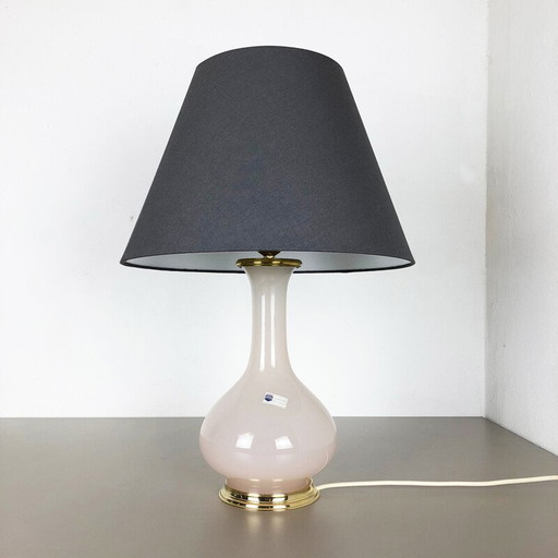 Vintage opaline Murano glass table lamp by Cenedese Vetri, 1960s