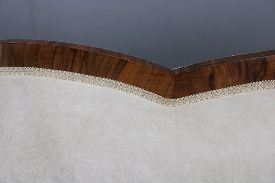 Image 1 of Gerestaureerde art-decobank uit 1930, Tsjecho-Slowakije