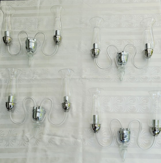 Image 1 of 4 original De Majo wall lamps, Murano, signed Italy