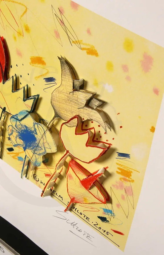 Image 1 of Schlote, Wilhelm - Blumengrüße - 3D-Konstruktion - handsigniert