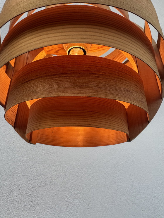 Image 1 of Lámpara colgante de madera de Hans Agne Jakobsson, años 60
