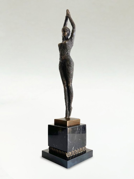 Image 1 of Art Deco style bronze sculpture – Dancer – signed D. H. Chiparus – 47 cm