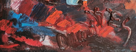 Jan Makkes - Colorful Floral Still Life – Paintings & Drawings, Wood, Canvas (photo 4 of 6)