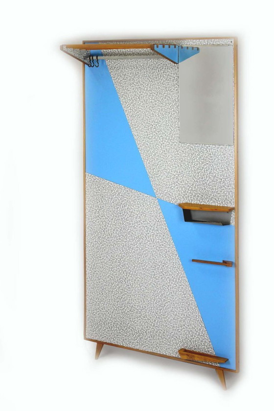 Image 1 of Restored Vintage Geometric Coat Rack from Drevokov Blatna, 1972