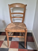 Antieke, tafel en stoelen 