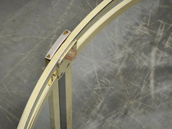 Image 1 of Italian Brass and Glass Round Coffee Table, 1970s