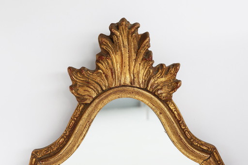 French Rococo-Baroque Style Mirror in Wood with Gilded Frame