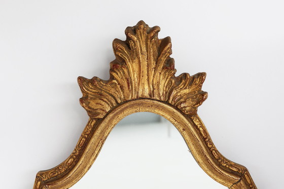 Image 1 of French Rococo-Baroque Style Mirror in Wood with Gilded Frame