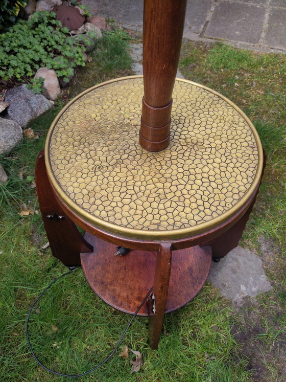 Image 1 of Art Deco side table with lamp