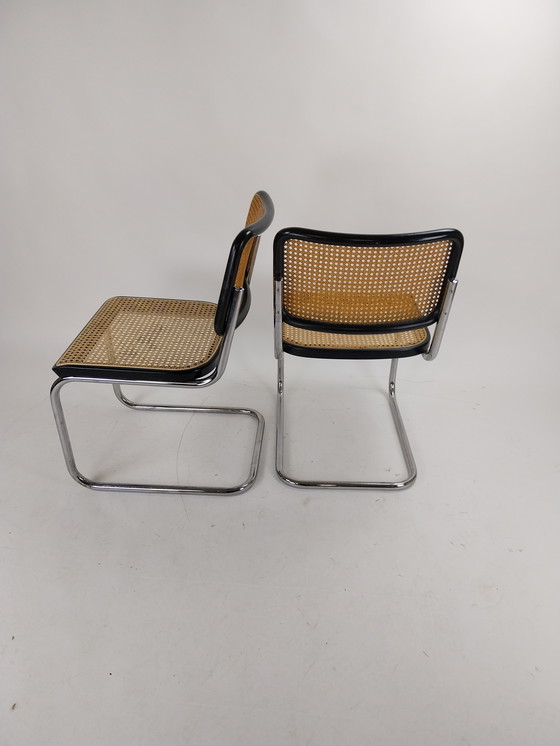 Image 1 of 2 x Marcel Breuer buisframe stoelen S32 door Thonet 1980's