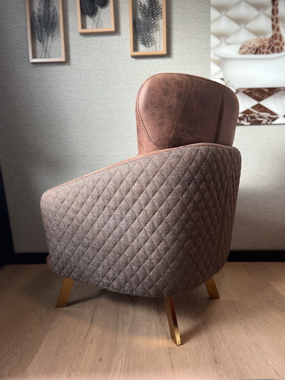 Image 1 of Fauteuil Chesterfield Dareton - Marron - Cuir