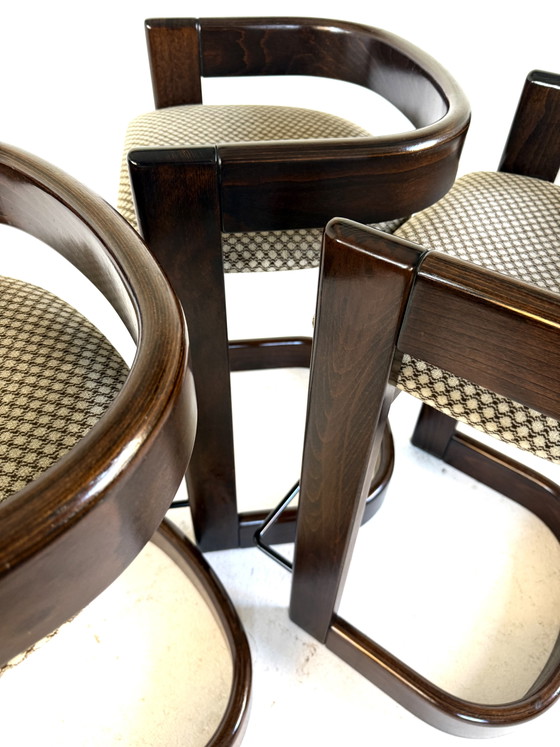 Image 1 of 3 sgabelli da bar brutalisti, stile Willy Rizzo anni '80