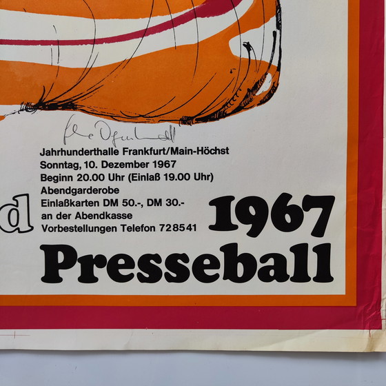 Image 1 of Affiche vintage Allemagne / Bal du cinéma et de la presse 1967