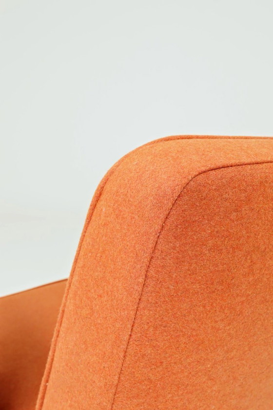 Image 1 of Vintage fauteuil natuurlijke wol Papaya oranje
