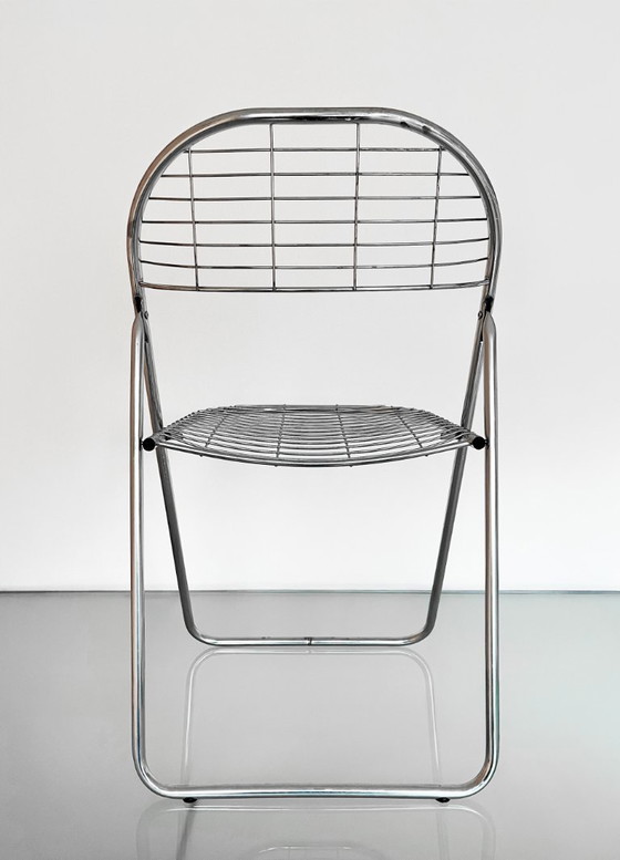 Image 1 of Chaise pliante vintage IKEA chrome années 80 Niels Gammelgaard Åland 