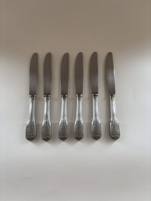 Set di sei coltelli da tavola vintage