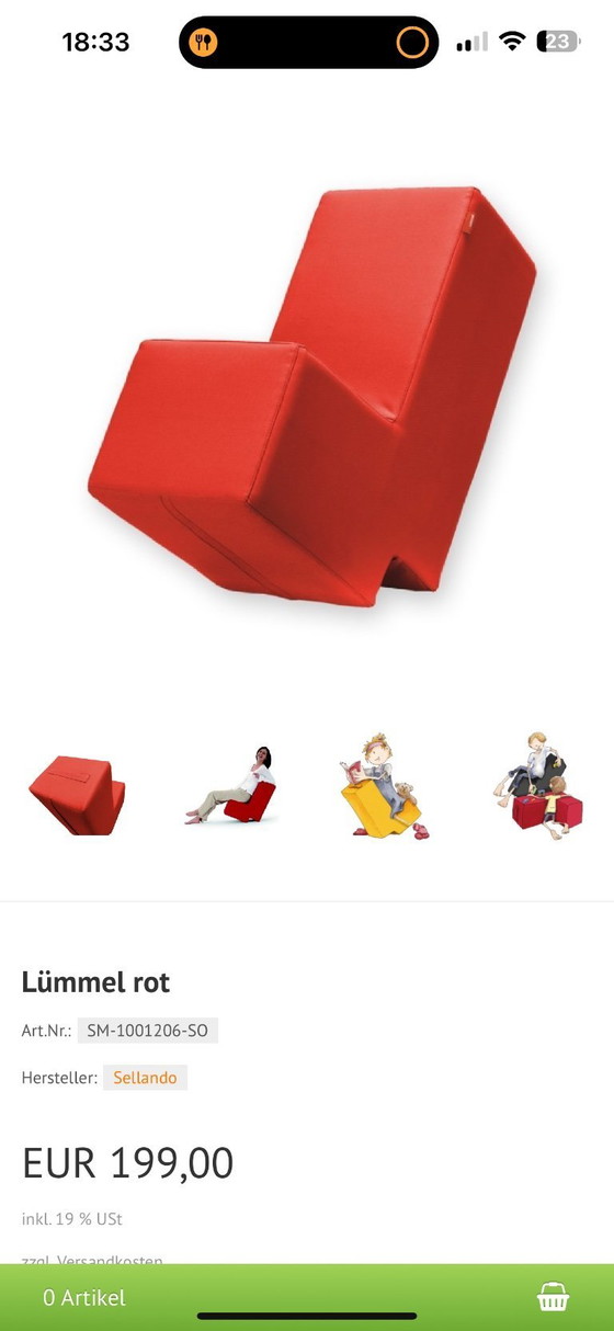 Image 1 of Asiento tapizado de diseño Lümmel