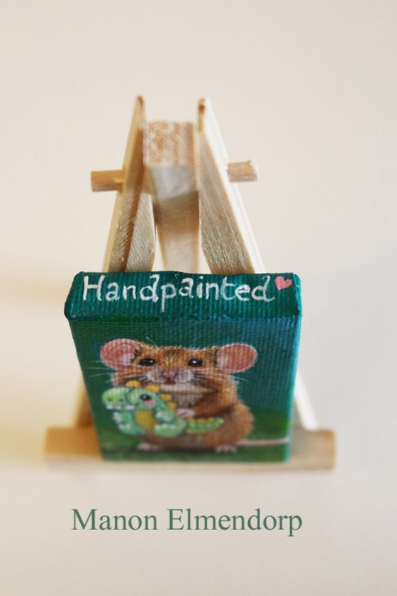 Image 1 of Unique Hand-Painted Little Mouse & Dino Plush Toy
