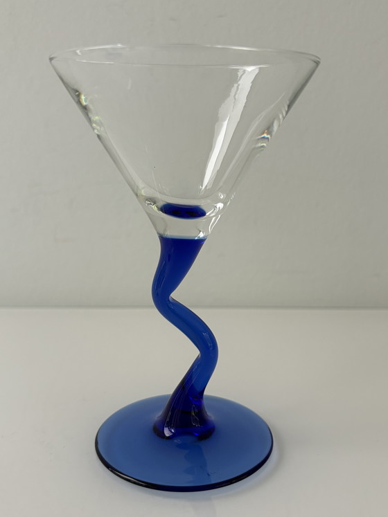 Image 1 of Set van twee 1980’s martini-glazen in Memphis-stijl van Liberty Glass