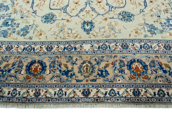Image 1 of Tapis d'Orient Kashan noué à la main en liège vert pistache - 382 x 298 cm