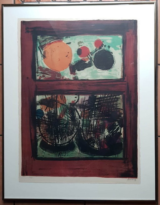 Corneille G Beverloo (1922) Lithographie „Terre et Astres“ Ges Gen