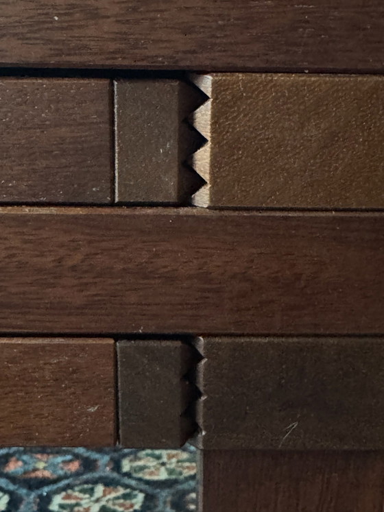Image 1 of Table basse extensible HEXA Bellato, noire et bois, années 1980