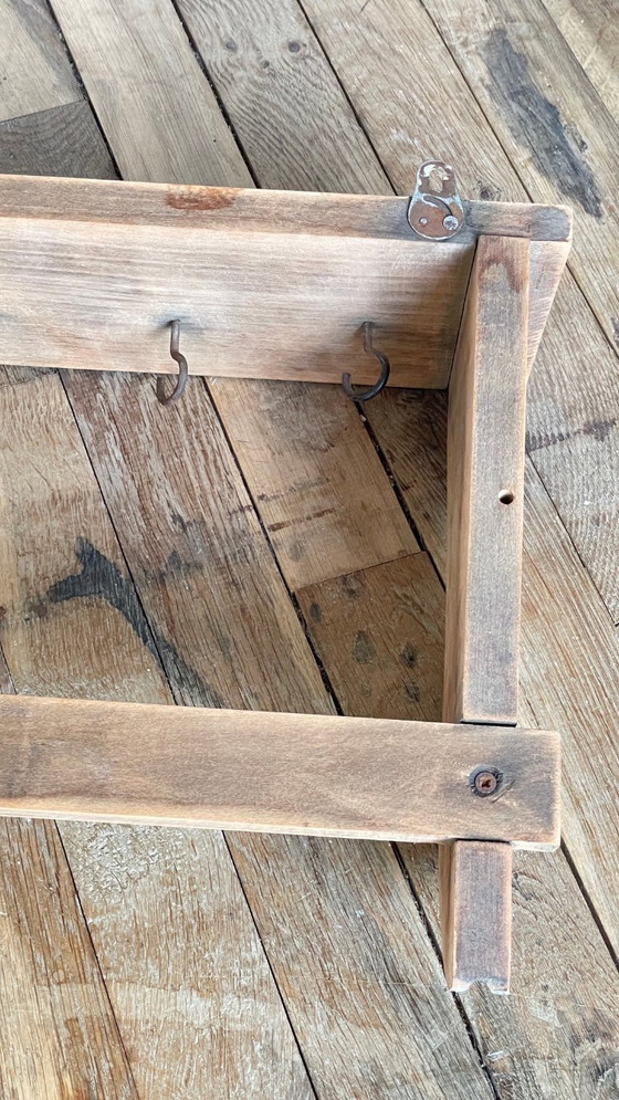 Mensola vintage con 5 ganci, in legno grezzo – Scaffali a muro, Metal (photo 27 of 33)