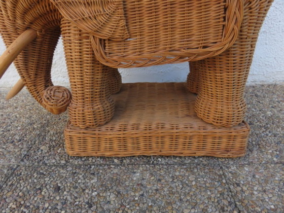 Image 1 of Rattan elephant side table or end table from the 60s/70s