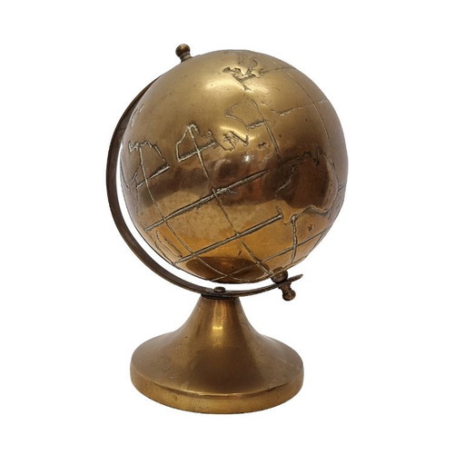 Vintage maritieme wereldbol van messing