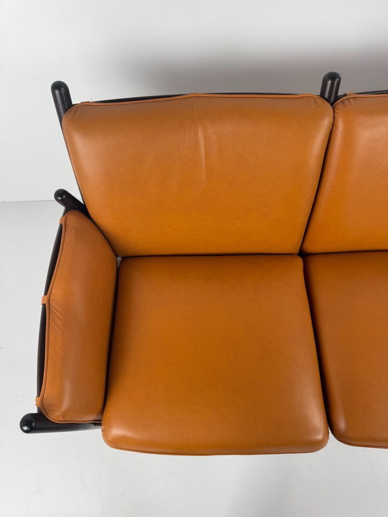 Genius Seating Set, Illum Wikkelsø, Denmark, c. 1960s, C.F.C. Silkeborg, Armchairs, Wood, Leather, Brown (photo 9 of 15)